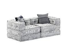 Tidyard Sofá Cama Modular Muebles Sofá Modular Salon de 2 plazas Tela Gris Claro