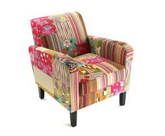 Versa 19500273 Sillón Individual Pink Patchwork, 65x77x71cm,Sofá apoyabrazos