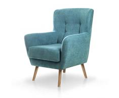 SUENOSZZZ-ESPECIALISTAS DEL DESCANSO Butaca nórdica Izan de una Plaza, sillón tapizado en Tela Antimanchas Color Turquesa