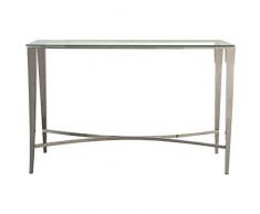 DRW Mesa de Centro de Metal y Cristal en Cromado. Medidas: Medidas: 120x40x74cm