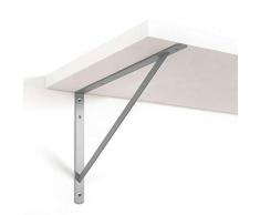 Toolerando Soporte de estante ángulo triángulo/Soporte escuadra, 270 x 400 mm, plateado