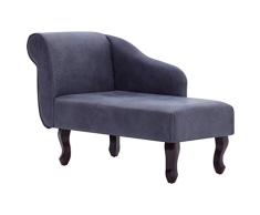 Festnight Diván de Piel de Ante Artificial Sillón Relax Diván Sofá Chaise Lounge Gris 108 x 53 x 68 cm