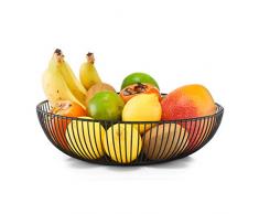 ZELLER PRESENT SCHÃNER LEBEN. PRAKTISCH WOHNEN. Cesta de Frutas, Metal, Negro, ca. Ã 28 x 8 cm