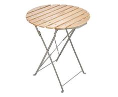 Madera mesa plegable redonda (Diámetro 60 cm con estructura metálica – witterungsbeständiger cerveza mesa de jardín
