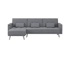 Comfort Products SelectionHome - Sofa Chaise Longue, Convertible en Cama, Reversible, Modelo Verona, Acabado en Gris Claro, Medidas: 267 cm (Ancho) x 88 cm (Alto) x 137 cm (Fondo)