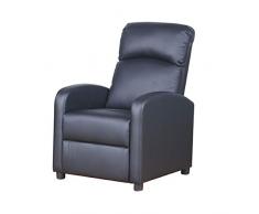 PRIXTON - Sillon Relax Electrico Reclinable de Masaje con función Calor, Mando a Distancia Incluido, Color Negro, Dimensiones 65x89x101
