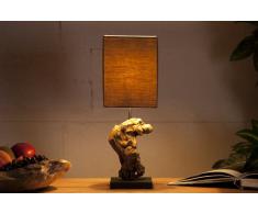 Diseño hecho a mano lámpara de mesa lámpara hipnótico la madera marrón