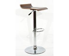 2x Taburete de bar color madera madera giratorio ajustable en altura