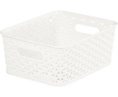 Curver - Cesta Organizadora Multiusos MyStyle S 4L. con Asas, Blanco (Off White)