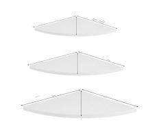 DEWIN Estante de Esquina - Estante de Esquina Flotante Estante de Almacenamiento montado en Pared, estantes, Muebles para el hogar, decoración de Oficina, 3 Piezas