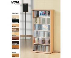 VCM Vetro - Torre para CD/DVD, para 150 CDs, efecto corte de sierra, color roble Sonoma