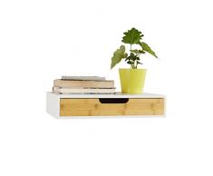 SoBuy FRG92-WN,Estante de Pared con Cajón, Estante Estantería para la Sala, Estilo Moderno,ES