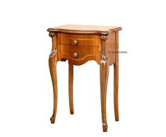 Artigiani Veneti Riuniti Telefonera clásica incrustada, Mueble de rincón con cajones, Mesa de rincón en Madera con marquetería, Mueble Artesanal