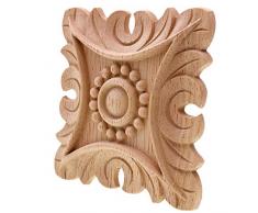 XZANTE Vintage Sin Pintar Marco De Apliques De Esquina De Madera Tallada Fondo Muebles para El Hogar Decoración De La Puerta del Gabinete De Pared Decoración