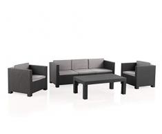 Shaf Diva Tropea Conjunto Muebles Sofá 3 Plazas + 2 Sillones, Antracita