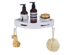 Hoomtaook Estanteria Ducha sin Taladros Accesorios Baño Sin Taladro Rinconera Autoadhesivo Aluminio Acabado Mate Estantes 1 Piezas Blanco