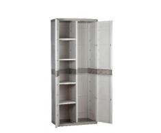 Plastiken - Armario 2 puertas escobero 70x44x176 cm beige