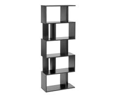 ts-ideen Estantería de Pared Librero CDs Almacenamiento Madera Negro 160,5 x 60 cm