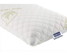 Todocama - Almohada viscoelástica Aloe Vera con Copos 100% viscoelásticos. Tejido Strech Aloe Vera. Termoregulable. Firmeza Media - Alta. Fabricado en España. (90 cm)