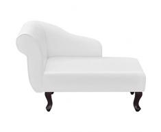 mewmewcat Sofá Cama de Salón Vintage con Reposabrazos Izquierdo Sillón 104 x 51 x 69,5 cm Blanco