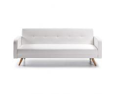 Kave Home - Sofá Cama Roger de Piel sintética y Madera Pino
