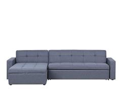 Beliani Sofá Cama esquinero Gris Oscuro, versión Derecha LAURILA