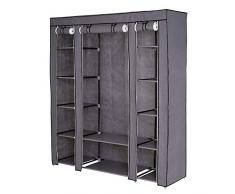 Armario plegable de tela 175x150x45 cm, Gris
