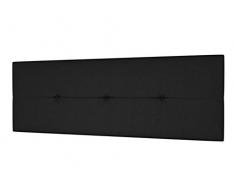 LA WEB DEL COLCHON - Cabecero Tapizado Génova para Cama de 150 (160 x 55 cms) Negro | Cama Juvenil | Cama Matrimonio | Cabezal Cama | Cabeceros tapizados Dormitorio