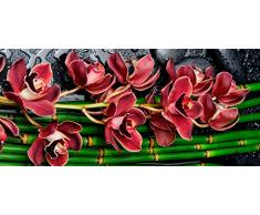Cabecero Cama PVC Impresión Digital Flores Bambú 200 x 60 cm | Disponible en Varias Medidas | Cabecero Ligero, Elegante, Resistente y Económico