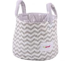 Minene Cesta de Tela pequeña Olas Gris