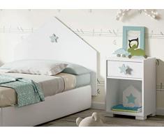Pitarch Cabezal Cama Shine Color Blanco Estrella Gris cabecero Dormitorio Infantil Juvenil 100x80