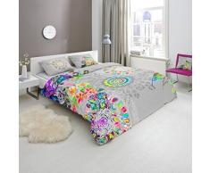HIP Funda nórdica y fundas de almohada, 100% algodón/satén flores de edredón, multicolor