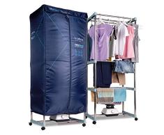 NEWLUX - Secadora de Ropa Eléctrica Portátil Secadry Azul con Luz UV para Desinfectar. Capacidad 15Kg, Temp. 180min, 3 Niveles. Secadora por Ventilación (1200W) 3 en 1: Secadora, Armario, Tendedero
