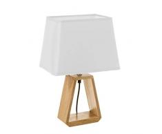 Lámpara de mesita de noche de madera marrón nórdica para dormitorio Vitta - LOLAhome