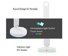 ALOTOA lámpara de mesa LED moderna lámpara de mesa lámpara plegable, control táctil ajustable de 3 capas, con batería, lámpara de protección ocular, para lectura y trabajo nocturno