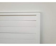 Muebles pejecar cabecero Modelo daimiel para Cama de 135 Fabricado con Madera Maciza de Pino insigni con Tablas horizontales en Blanco Satinado
