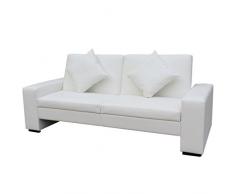 vidaXL Sofá Cama de Cuero Artificial Blanco Sala de Estar Descanso Dormitorio