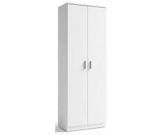 Armario Zapatero 2 Puertas 6 estantes Blanco Auxiliar Pasillo habitación Almacenamiento 171x60x35 cm