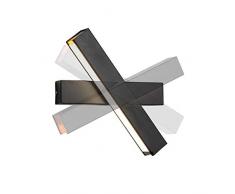 Moderna LED Apliques de Pared Lamparas de Pared Interior con Luz para Decoración de Lluminación, Giratorio 350 °Blanco Cálido Iluminación Para Dormitorio, Pasillo y Corredor (12W, Negro)