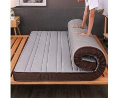 Látex Natural Colchón Acolchado Colchón De Futón,Dormir Tatami Futón Moquetas Espesar Estera para Dormir Ultra Soft Reina-Rey Suelo Cama-Gris 150x200x6cm