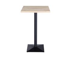 Adec - Moss, Mesa Alta, Mesa Auxiliar, Mesa de Bar Color Roble Salvaje y Negro, Medidas: 60 cm (Largo) x 60 cm (Ancho) x 110 cm (Alto)