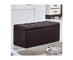 RKRCXH Piel Otomana De Almacenamiento Caja De Almacenamiento Taburete De Cama De Dormitorio, Taburete De Almacenamiento Ottoman, Gran Capacidad De Almacenamiento (Color : Brown, Size : 60x40x40cm)