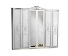 LIGNEMUBLE - Armario de 6 puertas lacado, color blanco