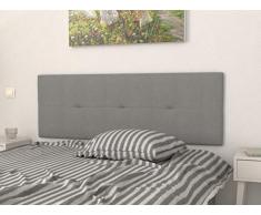 LA WEB DEL COLCHON Cabecero de Cama tapizado Acolchado Camile 160 x 55 cms Apto para Camas de 140, 150 y 160 Textil Poliester Gris Claro Incluye herrajes para Colgar con regulador de Altura