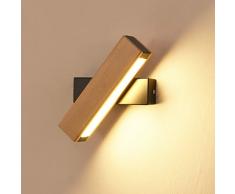 LED Apliques Interior giratorio Multi de modelo iluminación de pared aluminio Madera Madera Color lámpara de pared Cama Decorativa, hierro, Holzfarbe, 21 cm, None 4.00watts 220.00volts