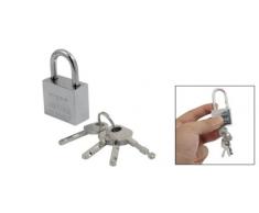 Cuatro llaves rectangular en forma de tono plateado para puerta armario candado cerradura de seguridad