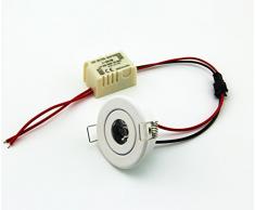 (10 unidades) LED 3 W mini LED Bombillas Blanco Redondo luces LED para armario accesorios 6000 K + DRIVER