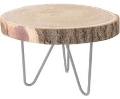 Mesa auxiliar de madera – Mesa de madera maciza de algodón rústico Scheibe – Sofá Mesa Mesa