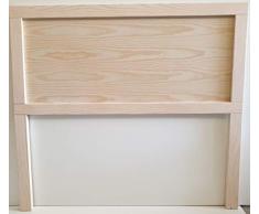 Muebles pejecar cabecero de Madera para Cama de 90 Fabricado en Madera de Pino Acabado en Crudo