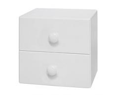 Bainba Mesita de Noche Infantil Colgante, Blanco, 34 cm x 34 x 28 cm